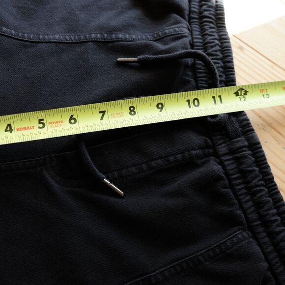 Athleta Farallon Bermuda Shorts Women Sz 16‎ Tall Black  Cotton Knit Drawstring - Picture 8 of 11